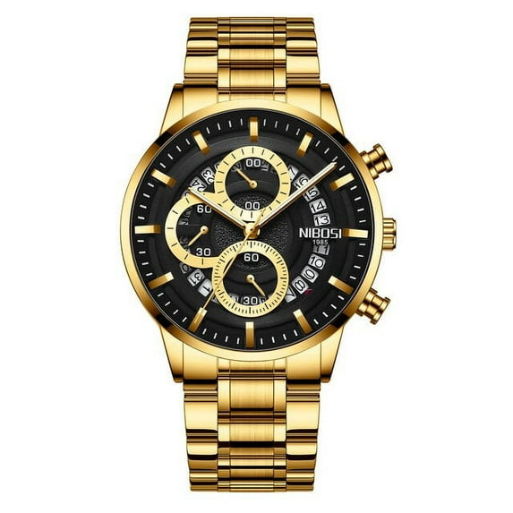 Nibosi Fashion Mens Watches Top Luxury Brand Silver Stainless Steel 30m Waterproof Quartz Watch Men Army Luminous Chronograph - Quartz Wristwatches