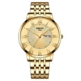 thumbnail image 1 of Nibosi Fashion Simple Men Watch Slim Steel Week Date Waterproof Gold Watch For Men Quartz Business Watch Clock Relogio Masculino - Quartz Wristwatches, 1 of 6