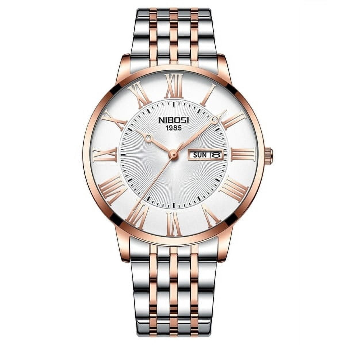 NIB Gold/Silver Watch NIBOSI Casual Sport Men's Watches Chronograph Stainless  main image 4