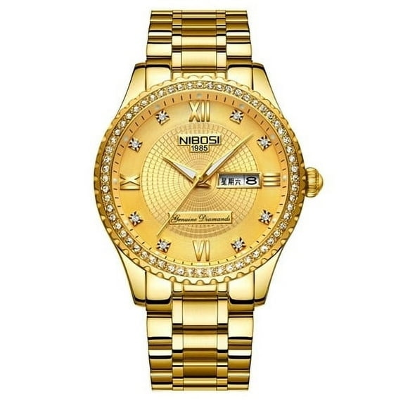 Nibosi Fashion Women's Watches Ladies Top Brand Luxury Waterproof Gold Quartz Watch Women Stainless Steel Date Watch For Women - Quartz Wristwatches