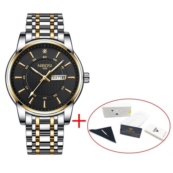 Nibosi Gold Watch For Men Warterproof Sports Mens Watch Top Brand Luxury Clock Male Business Quartz Wristwatch Relogio Masculino - Quartz Wristwatches