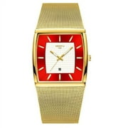 Nibosi Mens Watches Top Brand Luxury Blue Square Quartz Watch Men Slim Waterproof Golden Male Wristwatch Men - Quartz Wristwatches