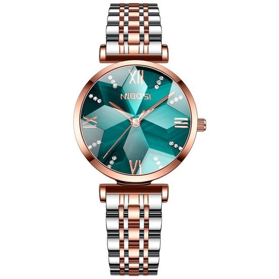 Nibosi Watch For Women Top Brand Luxury Fashion Quartz Ladies Watch Rhombus Glass Green Clock Female Wristwatch Relogio Feminino - Quartz Wristwatches