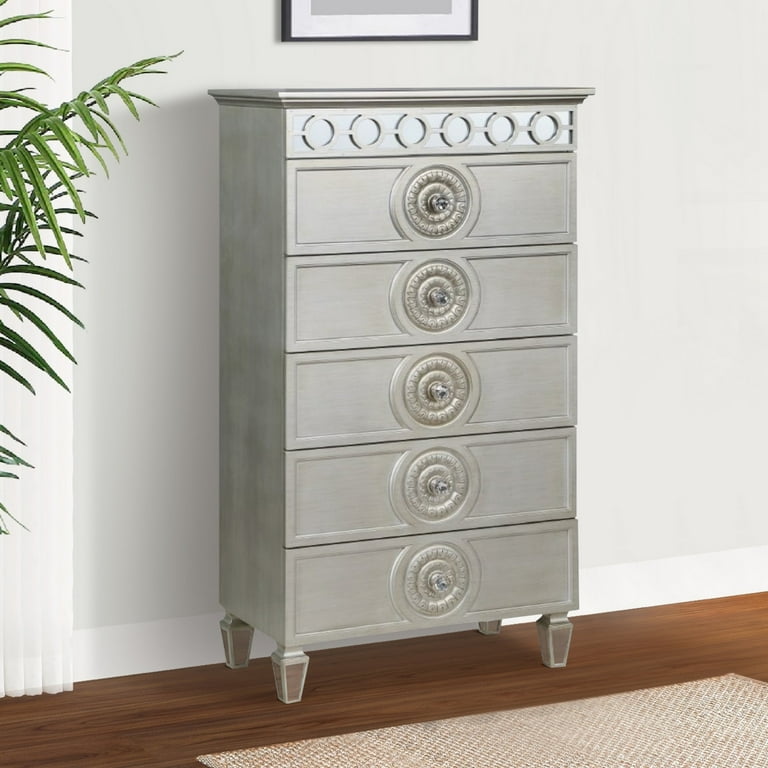 draw drawers　【Stone Hair Grip ：Silver】 Steve Silver Highland Park 8-Drawer Driftwood Dresser (66 in