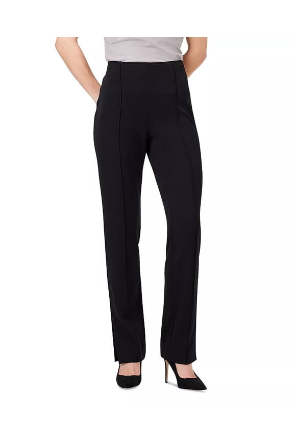 BLACK Women's Avenue Side-Slit Straight-Leg Pants, US 14