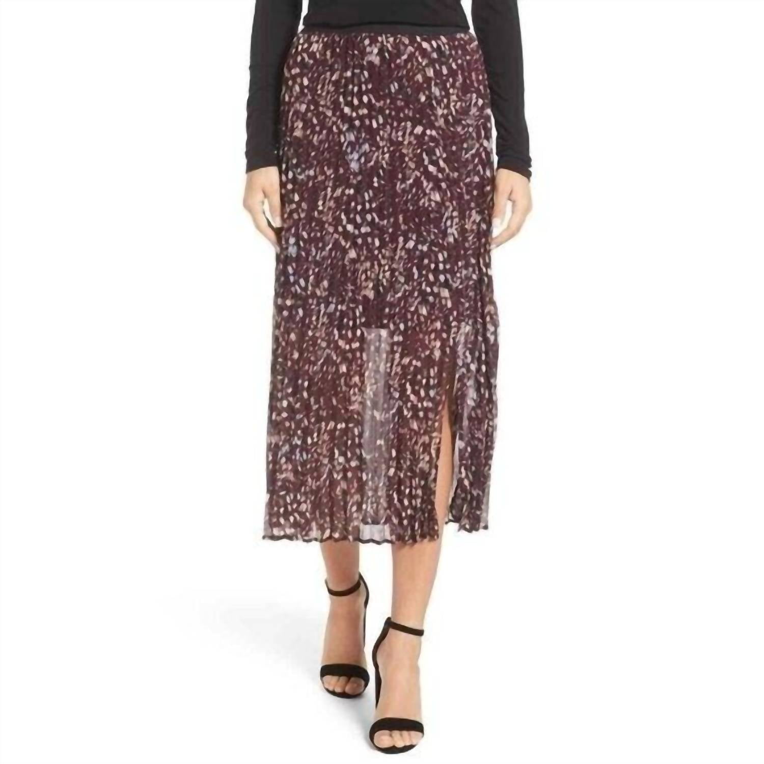 Nic Zoe Confetti Pleated Sheer Midi Skirt