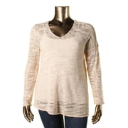 Nic + Zoe Womens Asymmetric V Neck Pullover Top