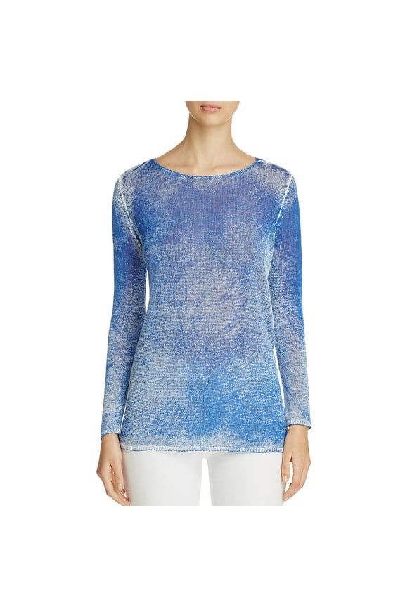 Nic + Zoe Womens Poolside Linen Two Tone Pullover Sweater