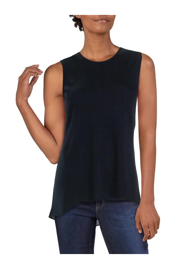 Nic + Zoe Womens Reset Silk Blend Crewneck Tank Top