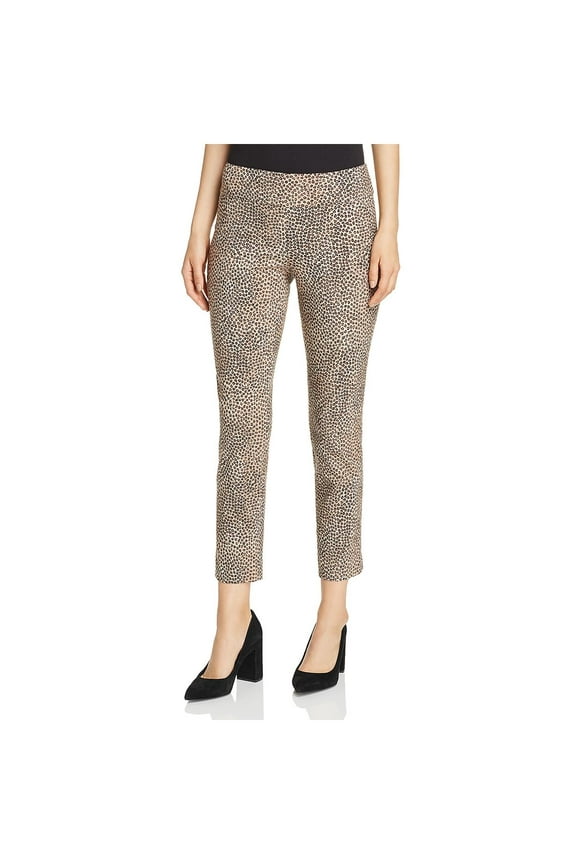 Nic + Zoe Womens Savanna Animal Print Pull On Ankle Pants Multi 12