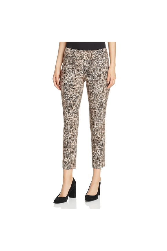 Nic + Zoe Womens Savanna Animal Print Pull On Ankle Pants Multi 8