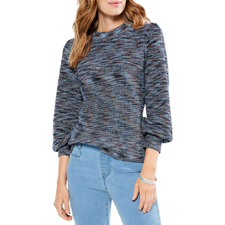 Nic + Zoe Womens Space Dye Knit Pullover Sweater 