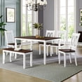 thumbnail image 1 of Nica 6pc Dining Set Dining Table 4x Side Chairs And Bench - White, 1 of 16