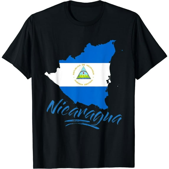 Nicaragua Blue Flag Men Women Kids De Nicaragua T-Shirt Black 2X-Large