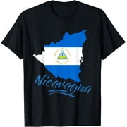 Nicaragua Blue Flag Men Women Kids De Nicaragua T-Shirt Black Large