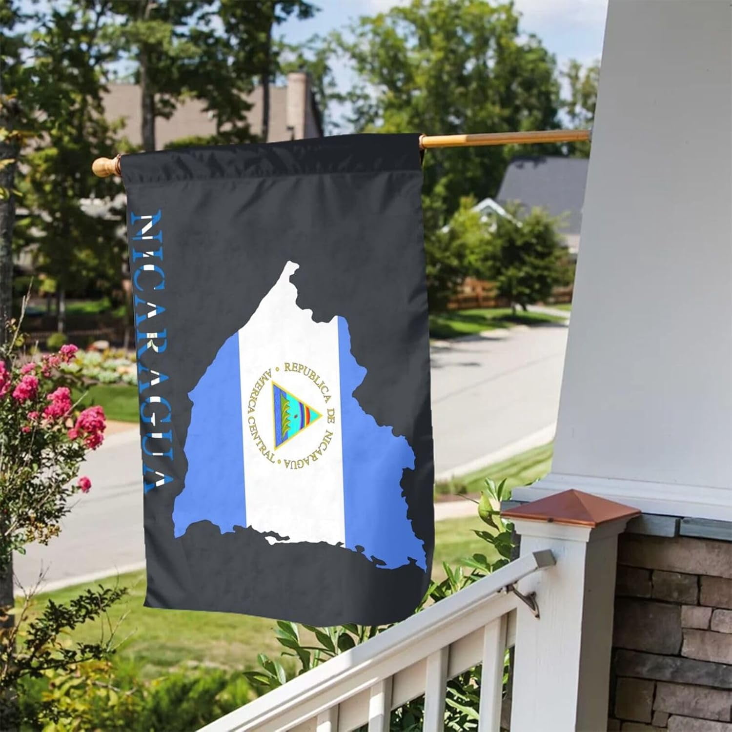 Language Map With Flags Nicaragua Flag Map Garden Flag 12 x 18 inches Vertical Banners Sign ...