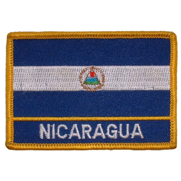 Nicaragua Flag Patch 2 1/2" x 3 1/2"