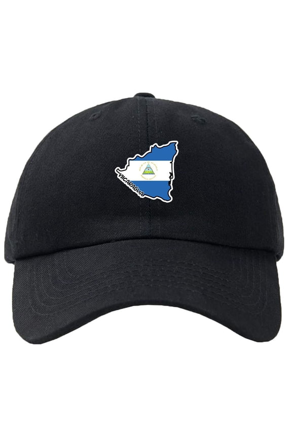 Nicaragua Map Flag Baseball Cap Hat Hook & Loop Closure - Personalize it!