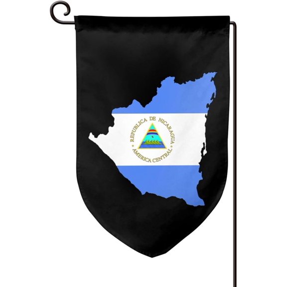 Nicaragua Map Flag Garden Flag 12.5x18 Inch Family Decorative Welcome Banner Outside Yard Mailbox Festival Ornaments Double-Sided Print One Size, Sharp Corner