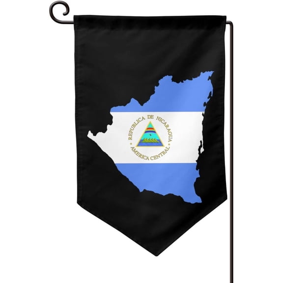 Nicaragua Map Flag Garden Flag 12.5x18 Inch Family Decorative Welcome Banner Outside Yard Mailbox Festival Ornaments Double-Sided Print One Size, Sharp Corner