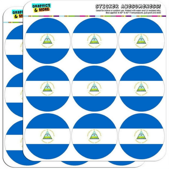 Nicaragua National Country Flag 18 2" Planner Calendar Scrapbooking Crafting Stickers