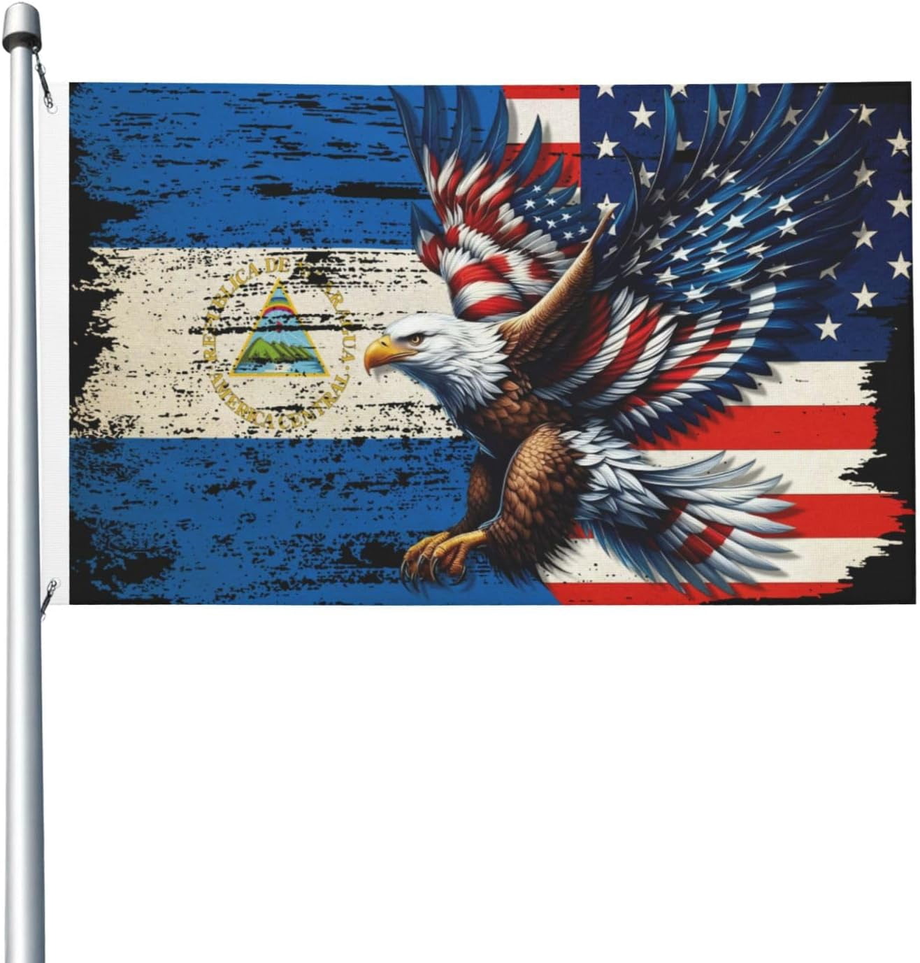 Nicaragua Nicaraguans American Flag American Eagle 3x5 Ft Breeze Banner ...
