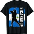 thumbnail image 1 of Nicaraguan Baseball Player Nicaragua Flag Baseball Fans T-Shirt, 1 of 3