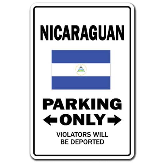 Nicaraguan Parking Decal | Indoor/Outdoor | Funny Home Décor for Garages, Living Rooms, Bedroom, Offices | SignMission Gag Novelty Gift Funny Nicaragua Central America Map Decal Wall