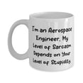 thumbnail image 1 of Nice Aerospace engineer Gifts, I'm an Aerospace Engineer. My Level of Sarcasm Depends on, Aerospace engineer 11oz Mug From Friends, 1 of 2