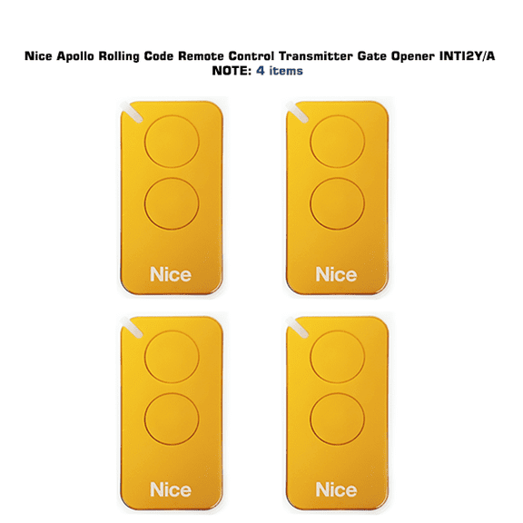 Nice Apollo Rolling Code Remote Control Transmitter Gate Opener INTI2Y Lot 4pcs