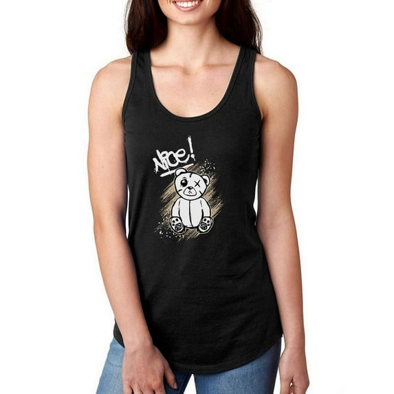 Nice Bear Grunge Style Racerback Tank Women -Image by Shutterstock, Female x-Small