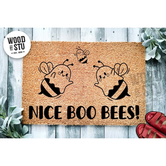 Nice Boo Bees Door Mat | Funny Doormat | Welcome Mat | Halloween Decor | Funny Door Mat | Home Doormat | Halloween Welcome Mat