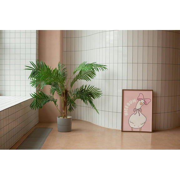 Nice Bum Poster Art Print, Pink Goose Cartoon Poster, Funny Bathroom & Bedroom, Cute Bubble Letter Quote , Poster Print Only