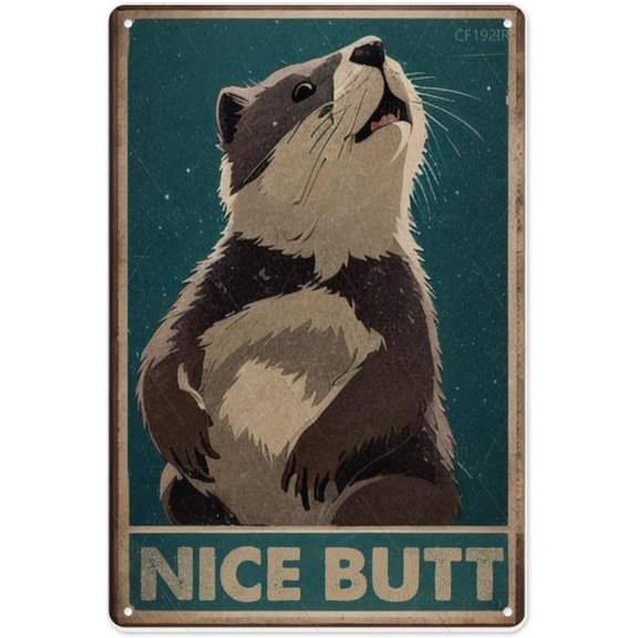 Nice Butt Alpaca Humorous Vintage Aluminum Sign, Novelty Farm Animal Wall Decor for Barn, Garage, Man Cave - Lighthearted Gag Gift, 8x12 Inch