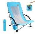 thumbnail image 1 of Nice C Beach Camping Folding Chair w/Cooler High Back, with Cup Holder & Carry Bag Compact & Heavy Duty Outdoor, Camping, BBQ, Beach, Travel, Picnic, Festival(One Blue), 1 of 9
