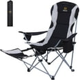 thumbnail image 1 of Nice C Camping Chairs, Portable Camping Chairs, Folding Camping Chair, Detachable Foot-Rest, Padded Cushion, Side-Pocket and Carry Bag (One Black), 1 of 8