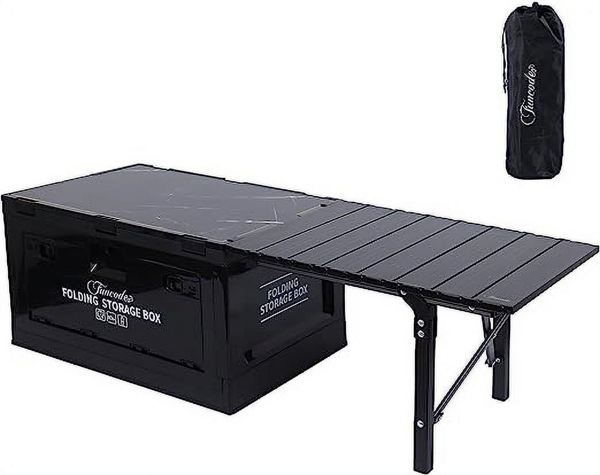 Plastic table with sale storage