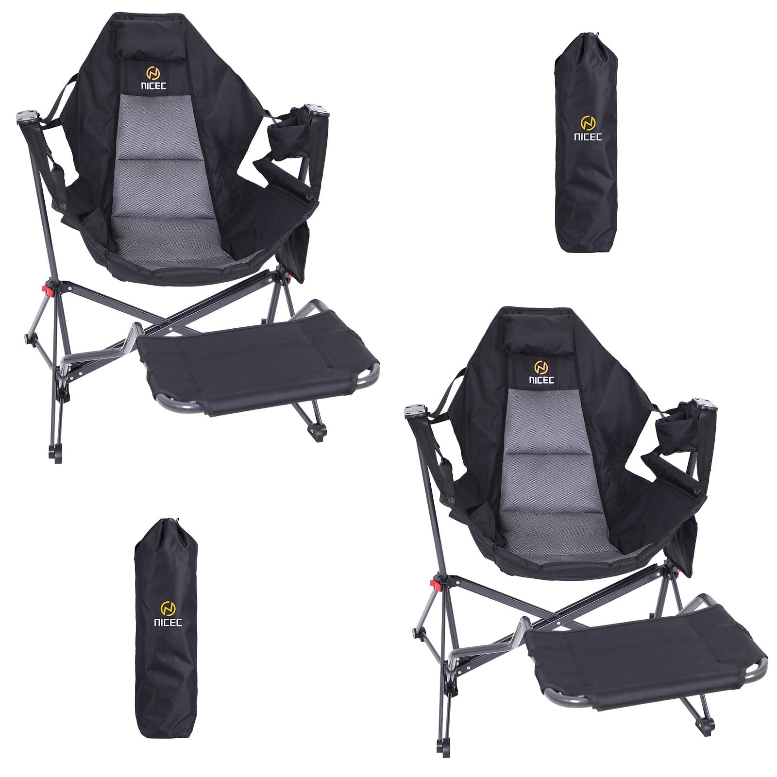 Nice C Hammock Camping Chair with Footrest, Camping Chair with Stand, Swinging Chair, Camping