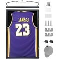 thumbnail image 1 of Jersey Frame Display Case, Large Shadow Box, Sports Jersey Display Case with 98% UV Protection, Hangers and Hookers, Valet Pinboard, Acrylic, Football, Basketball (Set of 1), 1 of 6