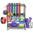 thumbnail image 1 of Sports Equipment Storage Organizer, Garage Storage System, Ball Storage Rack, Yoga Mat Storage with Hooks and Basket, 1 of 5