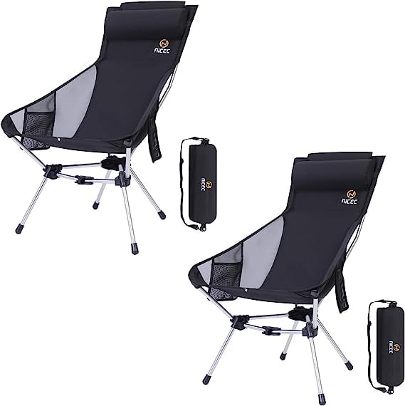 Nice C Ultralight Backpacking Chair, High Back Folding Camping Chair ...