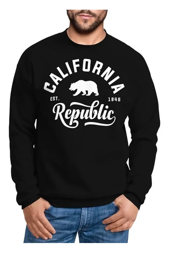 Nice California Republic Graphic Pullover Casual Crew Jumper Sweatshirt for Men & Women, up to Size 5XL