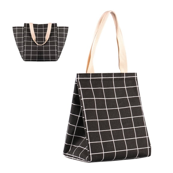 Nice Choice 9L Reusable Lunch Bag for Womens Men,Insulated Tote Lunch Box,Portable Lunch Tote with Interior Pockets,Freezable Food Carries for Office School Picnic(Plaid)