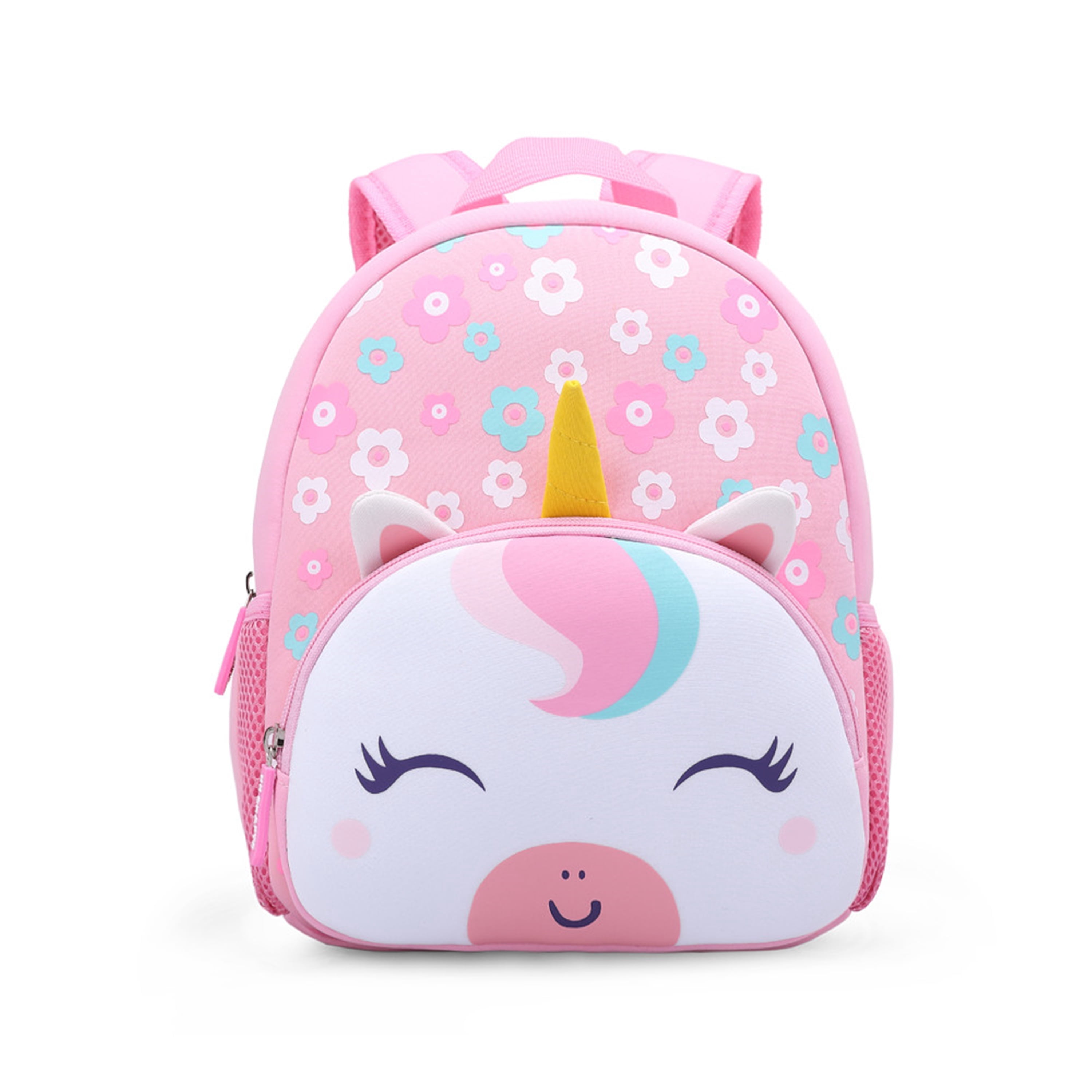 Cute Toddler Baby Girls Preschool Daycare Backpack Bag Bookbag Schoolbag Gifts for Kids Little Girls(Floral Unicorn)