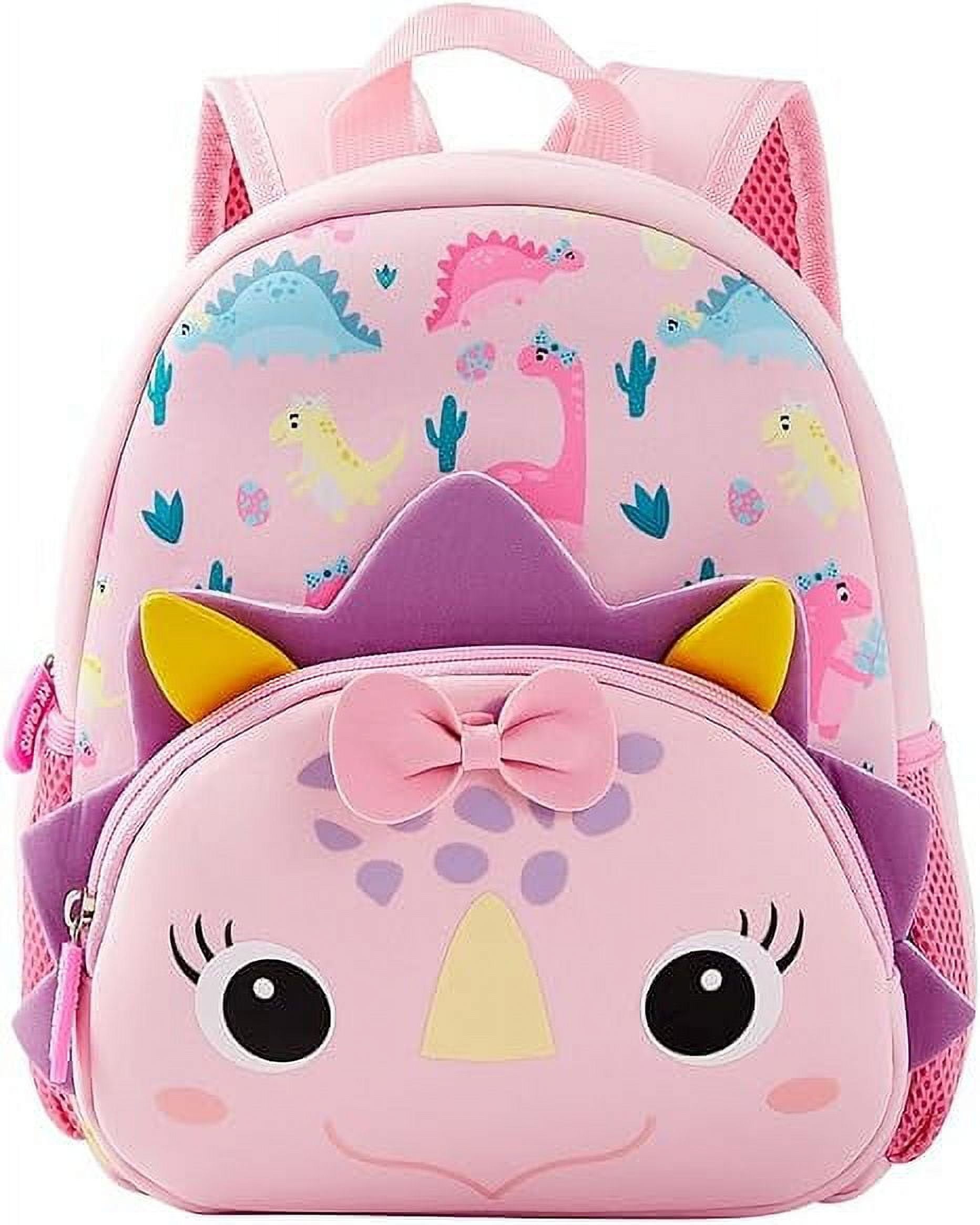 Cute Toddler Baby Girls Preschool Daycare Backpack Bookbag Schoolbag for Kids Girls Boys(PinkDinosaur)