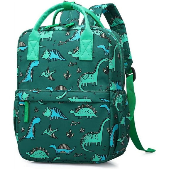 Nice Choice Cute Toddler Preschool Backpack Dinosaur Unicorn School Book Bag for Girls, Boys, Kids, Kindergarten Nursery Travel Bag with Chest Strap(Green Dinosaur)