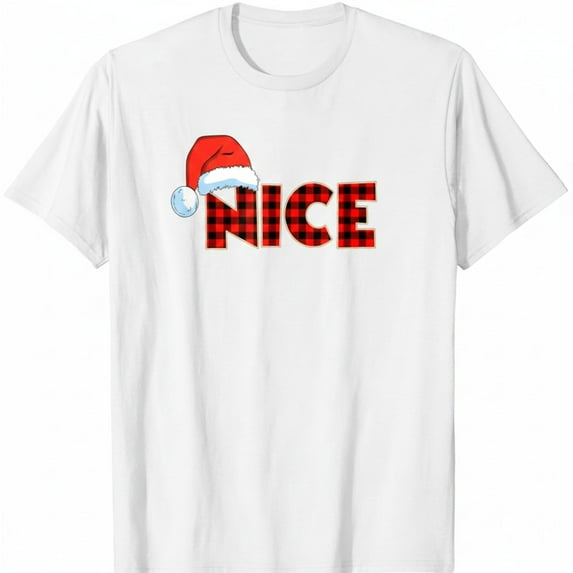 Nice Christmas Couple Buffalo Red Plaid T-Shirt Couple T Shirt Couple Love Matching Outfits Short Sleeve Minimalist Clothing for Woman Man