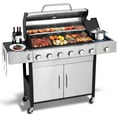 thumbnail image 1 of Nice Cooker 6-Burner Propane Gas BBQ Grill with Side Burner - 65850 BTU Total Output Stainless Steel Grills with Enameled Cast Iron Grill for Outdoor Backyard Barbecue, 620 SQ. IN. Cooking Area, 1 of 7