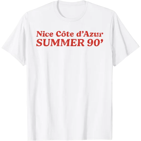 Nice Cote d Azur Summer 90s French Riviera Retro Vacation T-Shirt