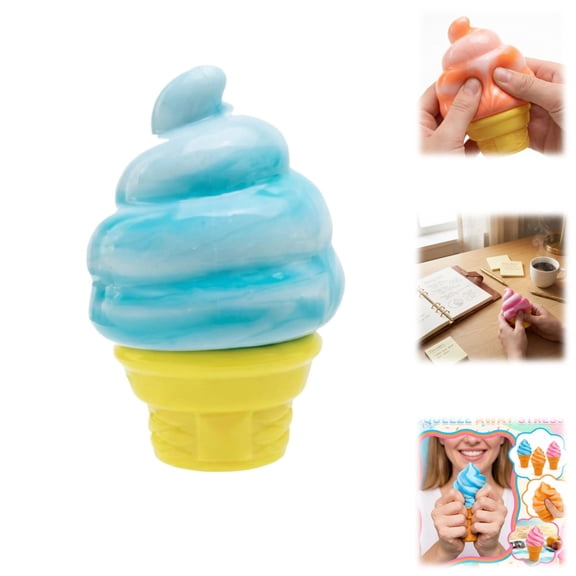 Nice Cream Cone Squishy - Mellow Dough-Filled Stress Reliever for Daily Focus